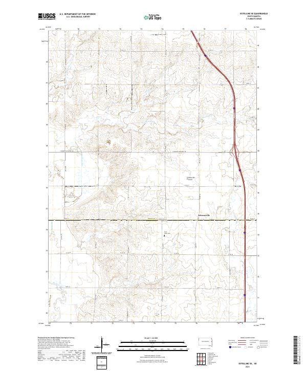 Estelline SE, SD — USGS 7.5-minute topo (2021)