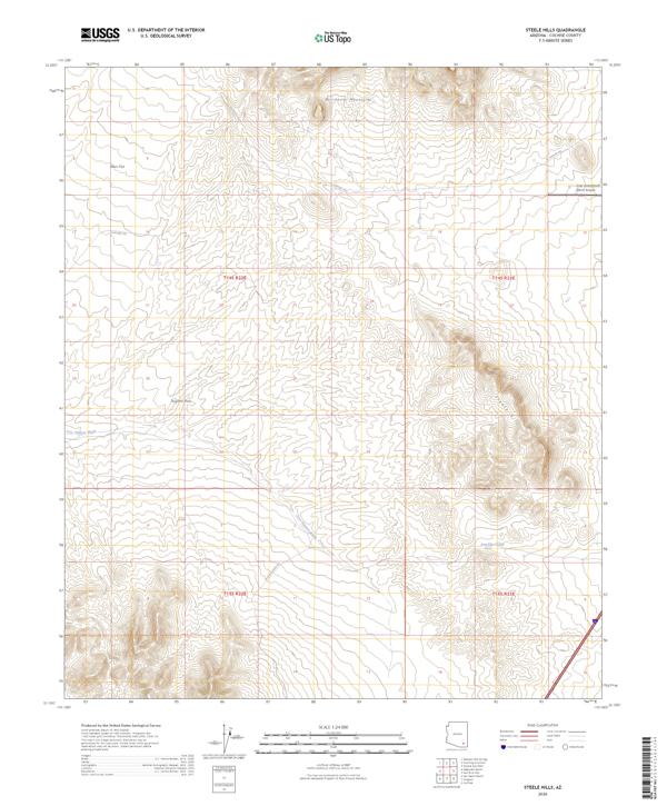 Steele Hills, AZ — USGS 7.5-minute topo (2026)