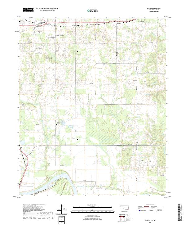 Shoals, OK-TX — USGS 7.5-minute topo (2022)