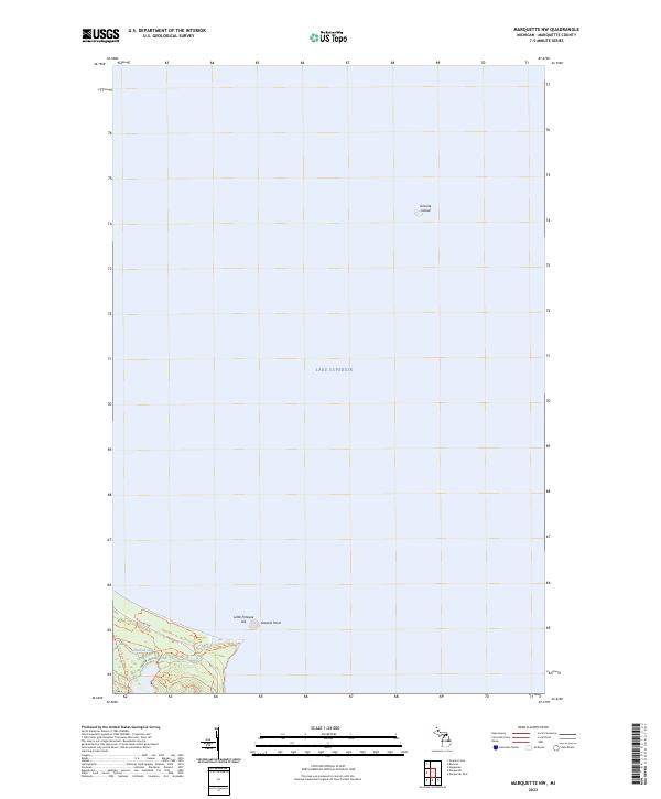Marquette NW, MI — USGS 7.5-minute topo (2023)