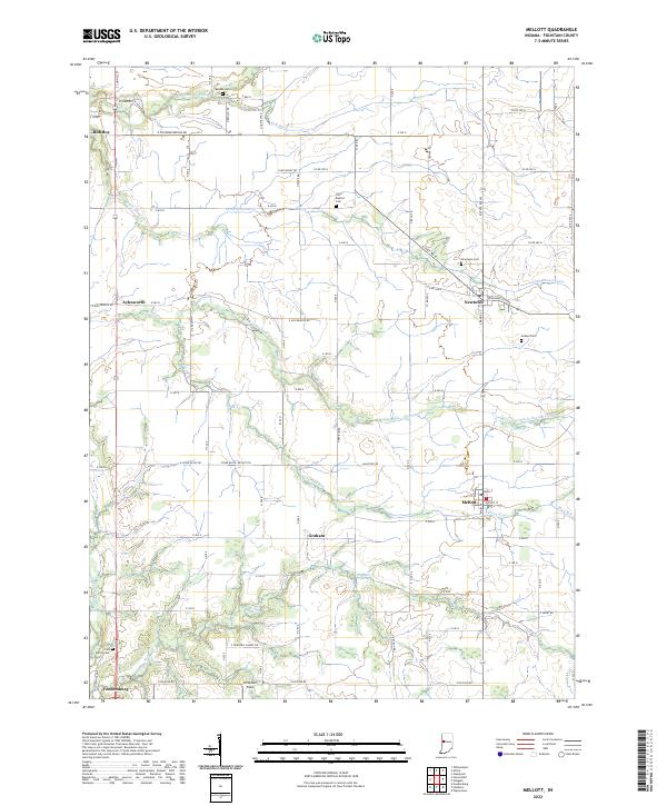 Mellott, IN — USGS 7.5-minute topo (2022)