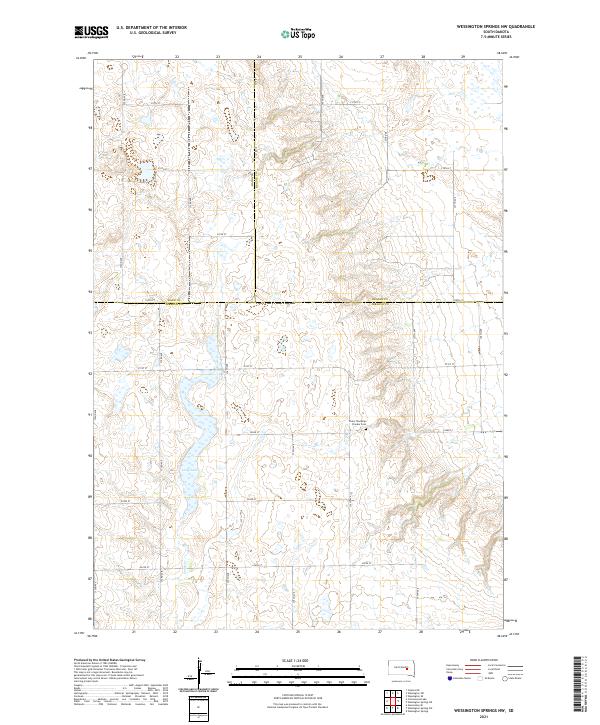 Wessington Springs NW, SD — USGS 7.5-minute topo (2021)