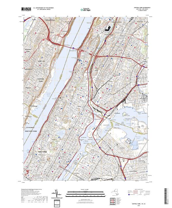 Central Park, NY-NJ — USGS 7.5-minute topo (2023)