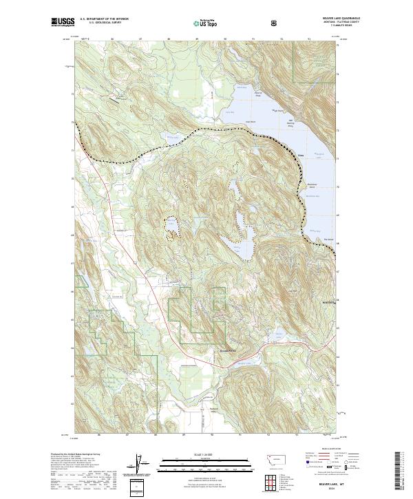 Beaver Lake, MT — USGS 7.5-minute topo (2024)
