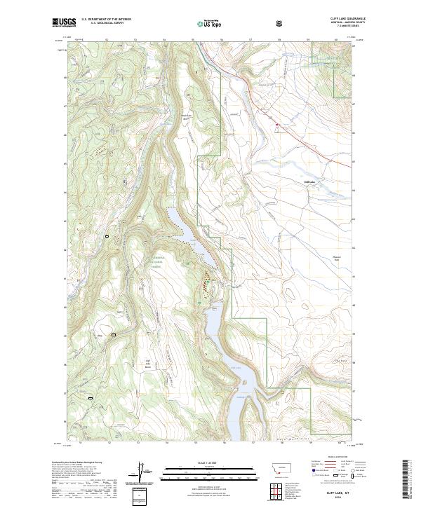 Cliff Lake, MT — USGS 7.5-minute topo (2024)