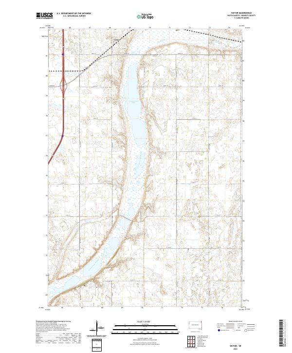 Victor, SD — USGS 7.5-minute topo (2021)