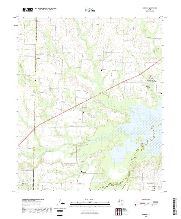 Klondike, TX — USGS 7.5-minute topo (2022)