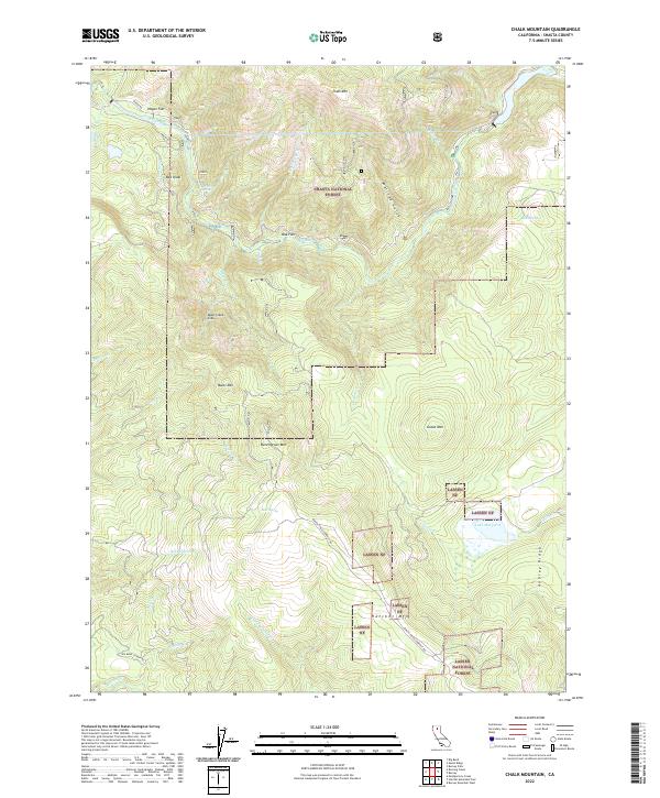 Chalk Mountain, CA — USGS 7.5-minute topo (2022)