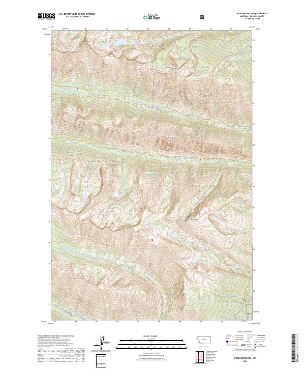 Ward Mountain, MT — USGS 7.5-minute topo (2024)