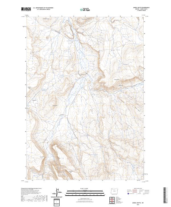 Angell Butte, OR — USGS 7.5-minute topo (2023)