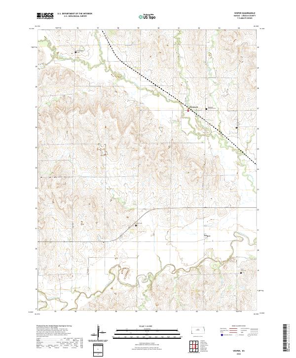 Vesper, KS — USGS 7.5-minute topo (2022)