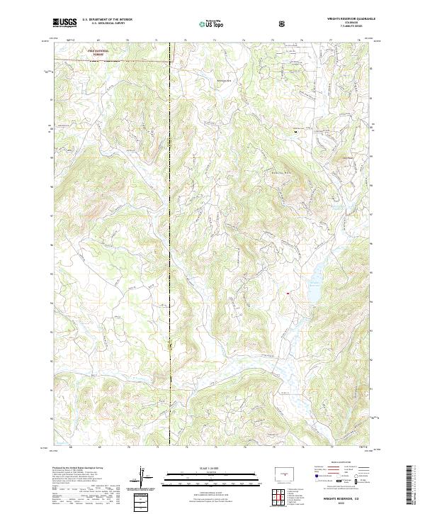 Wrights Reservoir, CO — USGS 7.5-minute topo (2022)