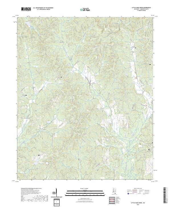 Little Sand Creek, MS — USGS 7.5-minute topo (2024)