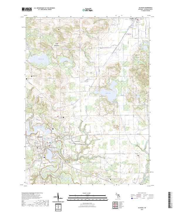Allegan, MI — USGS 7.5-minute topo (2023)