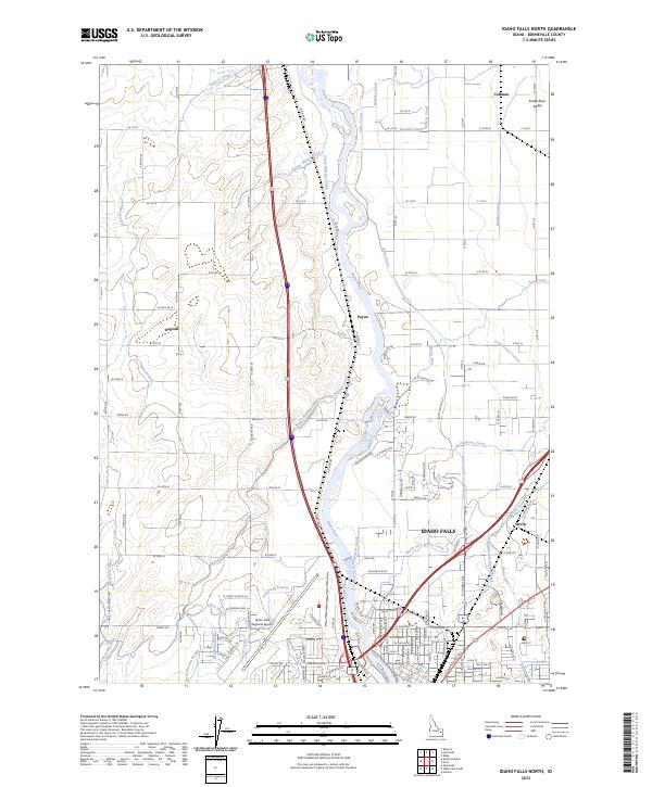 Idaho Falls North, ID — USGS 7.5-minute topo (2023)