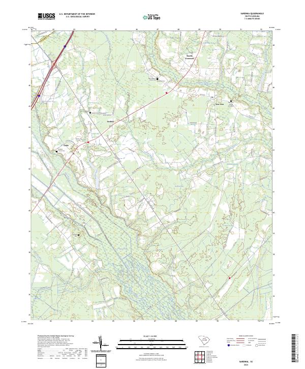 Sardinia, SC — USGS 7.5-minute topo (2024)