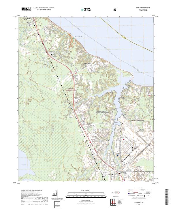 Havelock, NC — USGS 7.5-minute topo (2022)