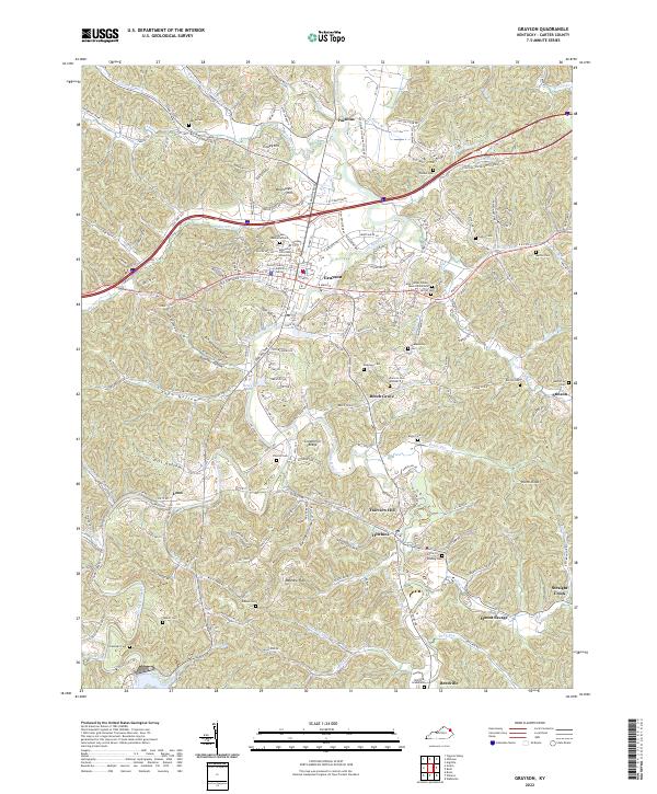 Grayson, KY — USGS 7.5-minute topo (2022)