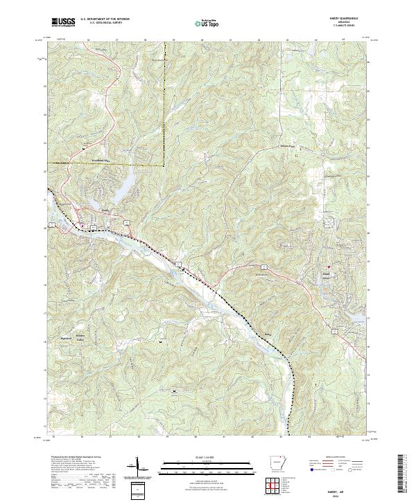 Hardy, AR — USGS 7.5-minute topo (2024)