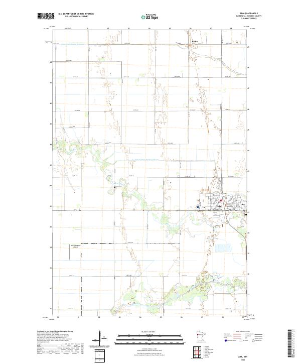 Ada, MN — USGS 7.5-minute topo (2022)