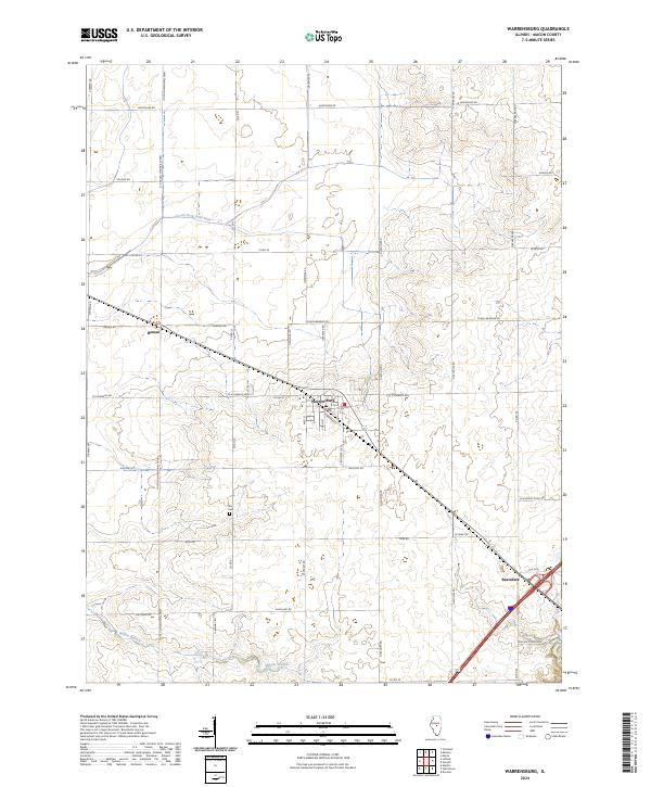 Warrensburg, IL — USGS 7.5-minute topo (2024)