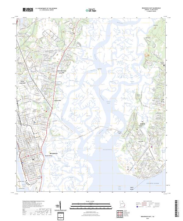 Brunswick East, GA — USGS 7.5-minute topo (2024)