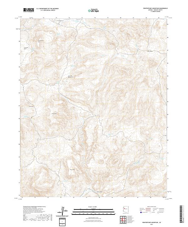 Penitentiary Mountain, AZ — USGS 7.5-minute topo (2021)
