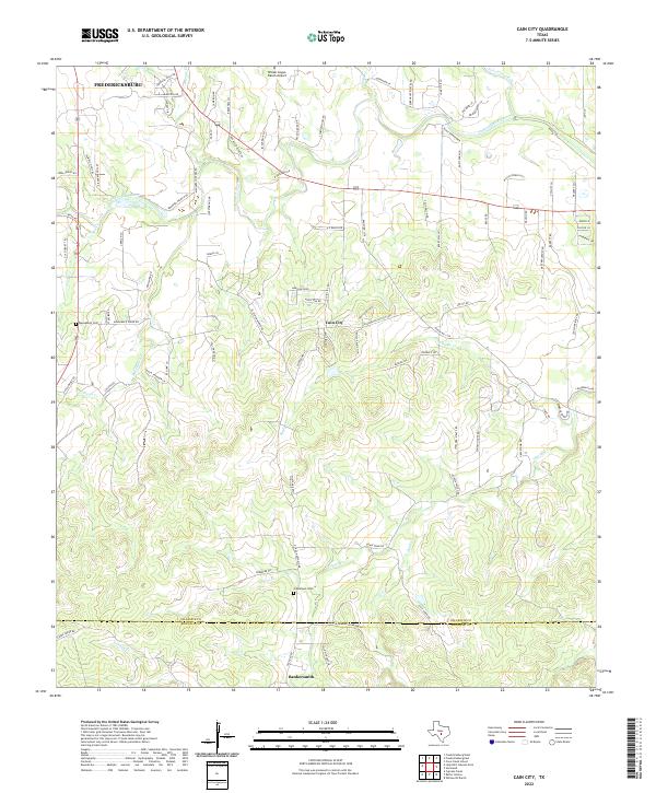 Cain City, TX — USGS 7.5-minute topo (2022)