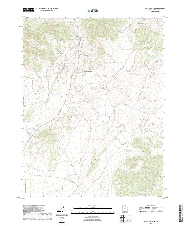 Dry Willow Peak, UT — USGS 7.5-minute topo (2023)