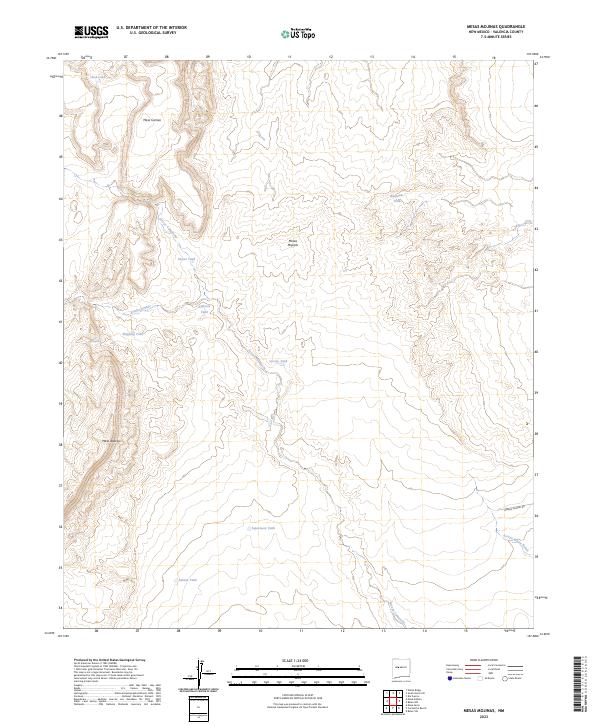 Mesas Mojinas, NM — USGS 7.5-minute topo (2023)