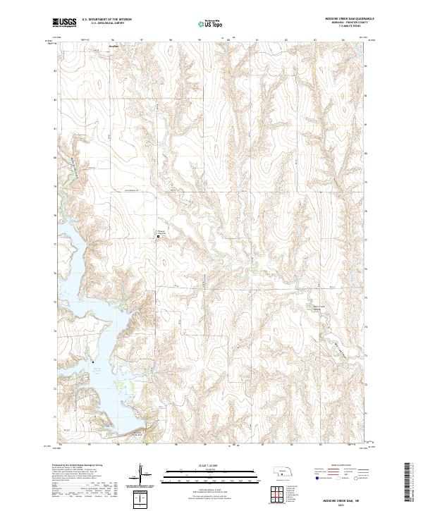 Medicine Creek Dam, NE — USGS 7.5-minute topo (2021)