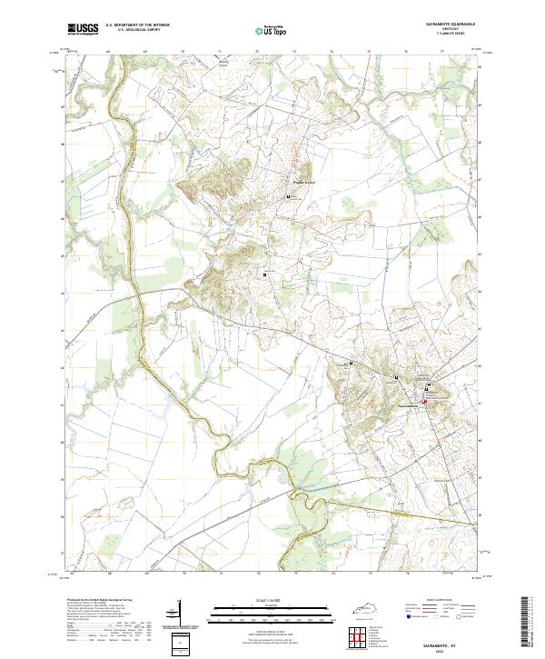 Sacramento, KY — USGS 7.5-minute topo (2022)