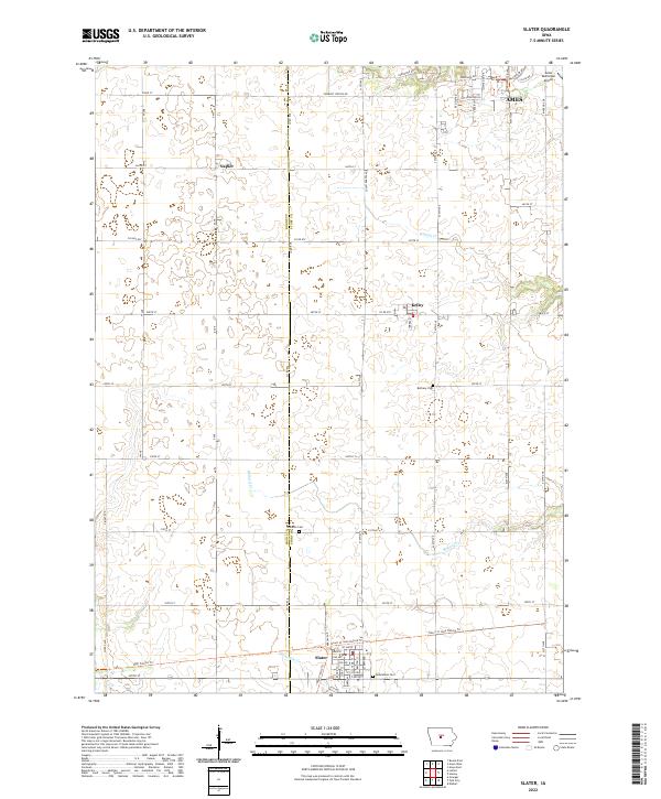 Slater, IA — USGS 7.5-minute topo (2022)