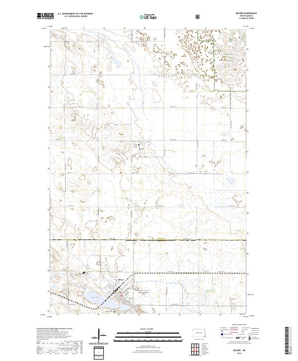 Milnor, ND — USGS 7.5-minute topo (2024)