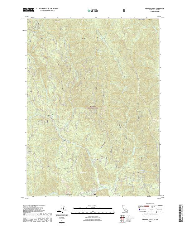 Deadman Point, CA-OR — USGS 7.5-minute topo (2022)