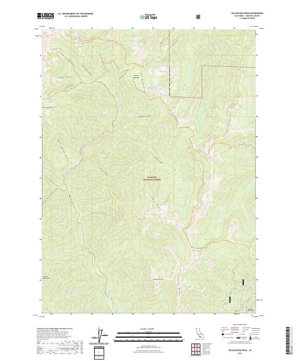 Yellow Dog Peak, CA — USGS 7.5-minute topo (2021)