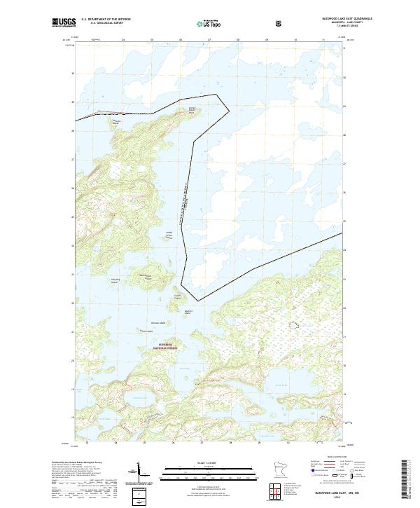 Basswood Lake East, MN-ON — USGS 7.5-minute topo (2022)