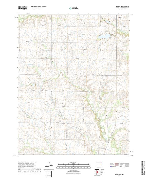 Madison SW, KS — USGS 7.5-minute topo (2022)