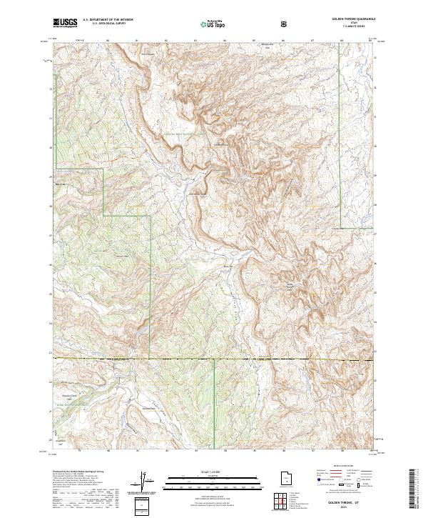 Golden Throne, UT — USGS 7.5-minute topo (2023)