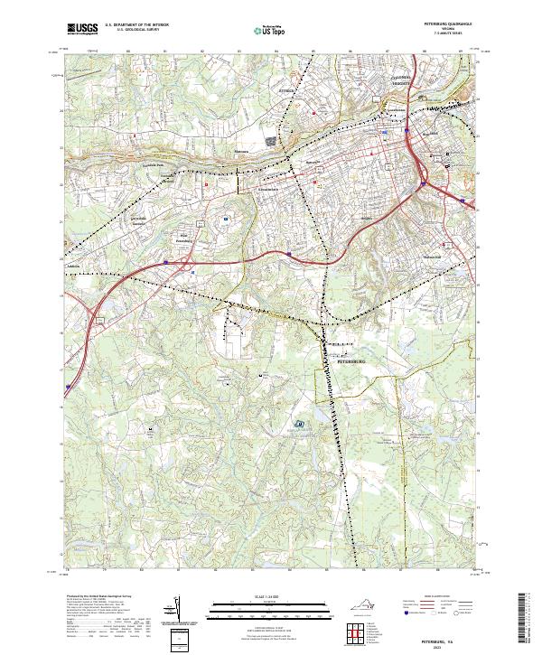 Petersburg, VA — USGS 7.5-minute topo (2023)