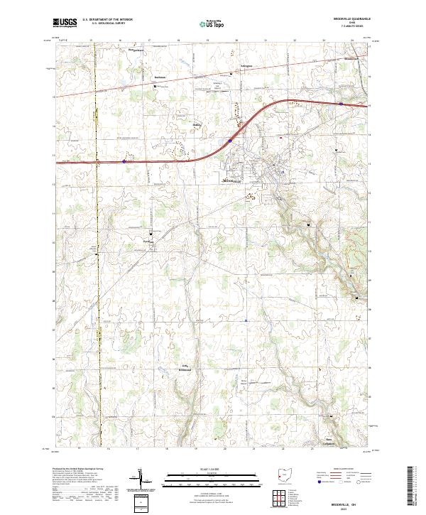 Brookville, OH — USGS 7.5-minute topo (2023)