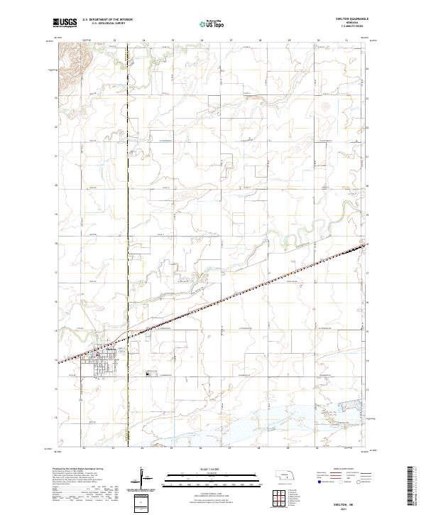 Shelton, NE — USGS 7.5-minute topo (2021)