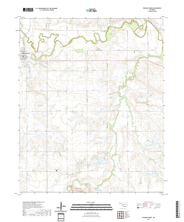 Stinking Creek, OK — USGS 7.5-minute topo (2022)