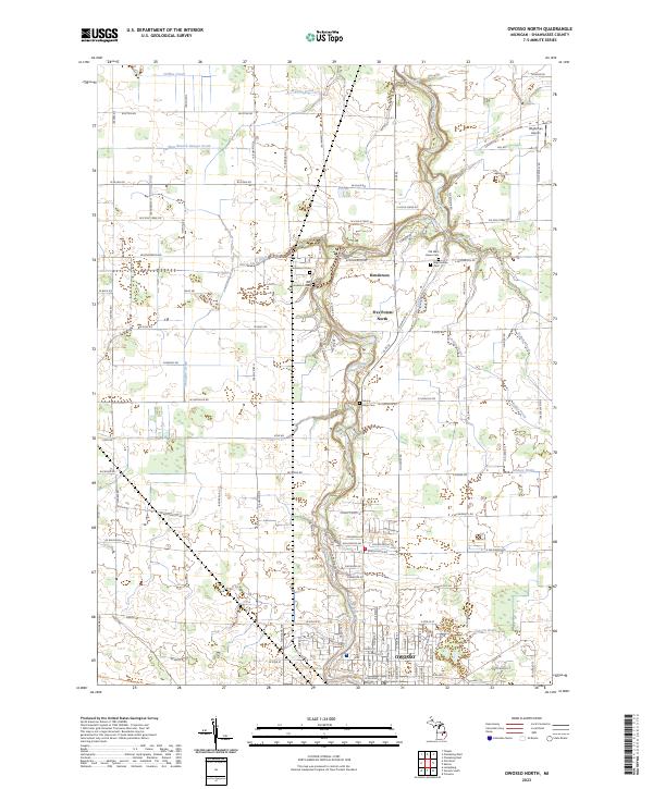 Owosso North, MI — USGS 7.5-minute topo (2023)