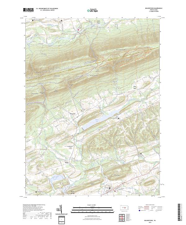 Beavertown, PA — USGS 7.5-minute topo (2023)