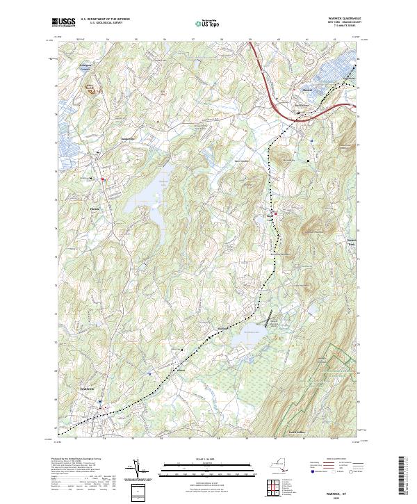Warwick, NY — USGS 7.5-minute topo (2023)