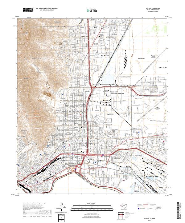 El Paso, TX,CHH, US — USGS 7.5-minute topo (2022)