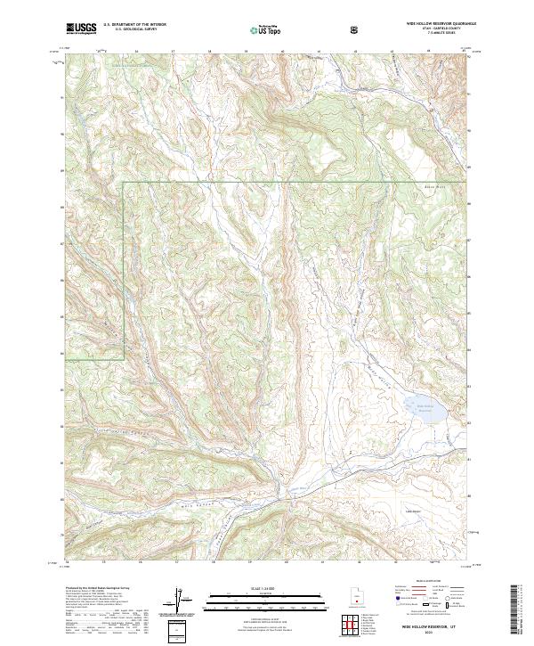 Wide Hollow Reservoir, UT — USGS 7.5-minute topo (2023)