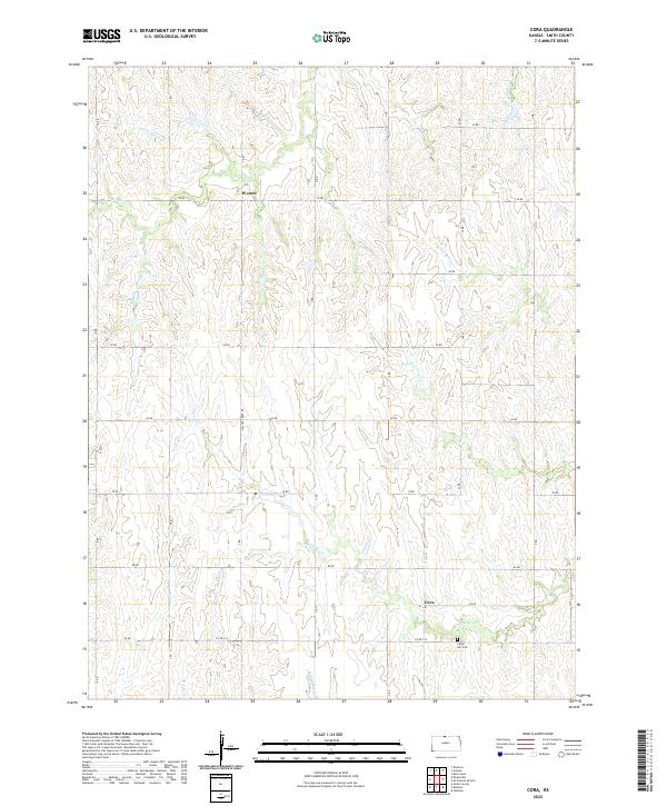 Cora, KS — USGS 7.5-minute topo (2022)