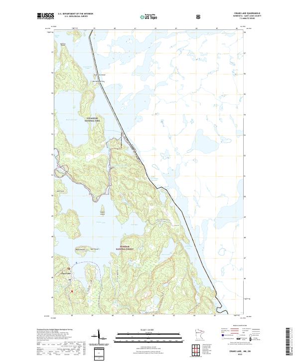 Crane Lake, MN-ON — USGS 7.5-minute topo (2022)